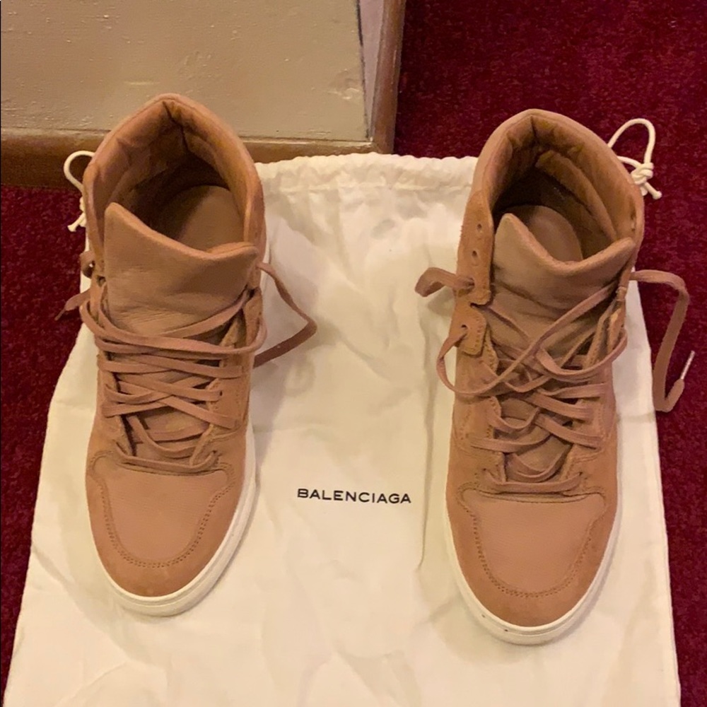 Tan balenciaga tennis shoes